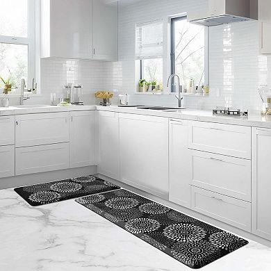 Kitchen Mats Floor Cushioned Anti Fatigue Waterproof Non Slip Rugs Set 2 Piece
