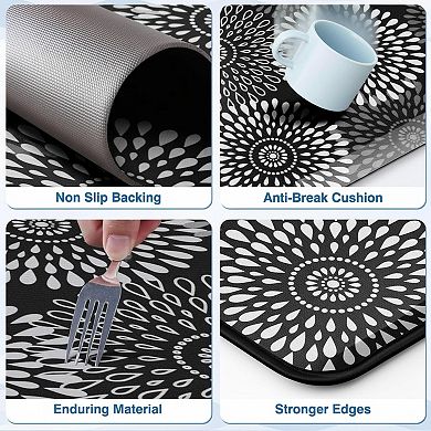 Kitchen Mats Floor Cushioned Anti Fatigue Waterproof Non Slip Rugs Set 2 Piece