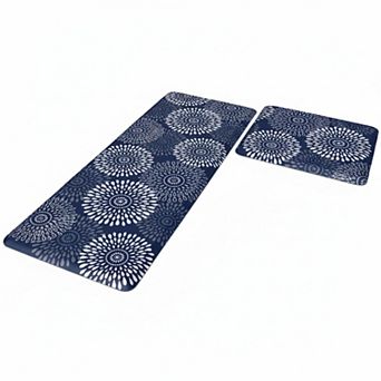 Kitchen Mats Floor Cushioned Anti Fatigue Waterproof Non Slip Rugs Set 2 pc