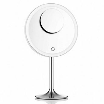 9" Vanity Mirror 5x10x Magnification LED Lights Magnetic Rechargeable Touch Dimming 90° Adjustable