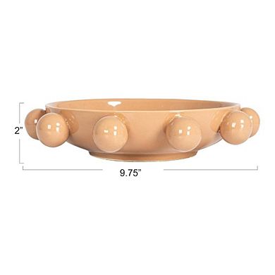 Modish Beige Reactive Glaze Decorative Bowl