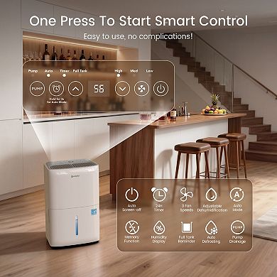 Waykar Energy Star 150 Pint Dehumidifier with Pump-Up to 7,500 Sq. Ft
