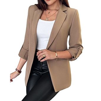 Womens Business Casual Blazers Long Sleeve Notch Lapel Work Office Jackets Outerwear with Pockets