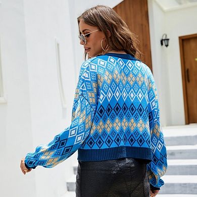 Women's Boho Chunky Knit Open Front Sweater Long Sleeve Button Loose Short Cardigan Outerwear Coats