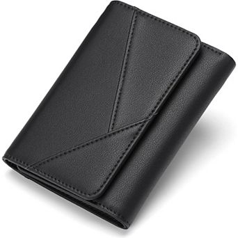 RFID Blocking Trifold Wallet for Women, PU Leather with Zipper Pocket for Daily Travel Shopping