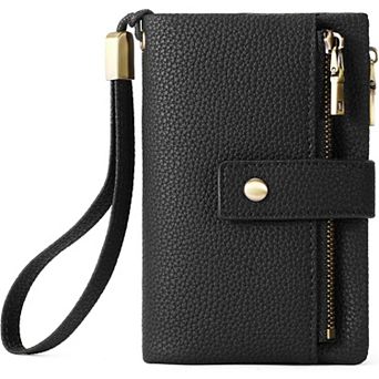 PU Leather Small Wallet for Women, RFID Blocking with Detachable Wristlet, for Daily ,Travel ,Outing
