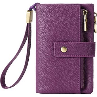 PU Leather Small Wallet for Women, RFID Blocking with Detachable Wristlet, for Daily ,Travel ,Outing