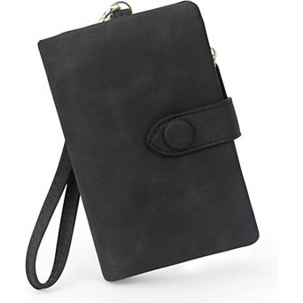 RFID Blocking PU Leather Women Wallet,with Detachable Wristlet, for Daily Shopping Travel Commute