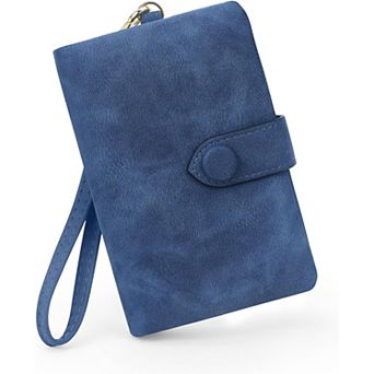 RFID Blocking PU Leather Women Wallet,with Detachable Wristlet, for Daily Shopping Travel Commute