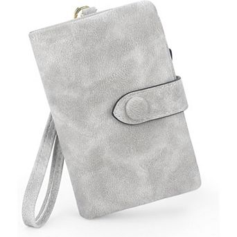 RFID Blocking PU Leather Women Wallet,with Detachable Wristlet, for Daily Shopping Travel Commute