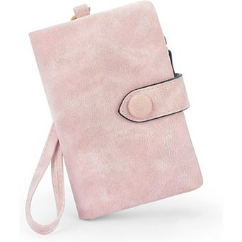 RFID Blocking PU Leather Women Wallet,with Detachable Wristlet, for Daily Shopping Travel Commute