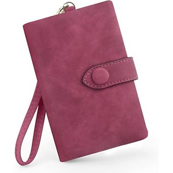 RFID Blocking PU Leather Women Wallet,with Detachable Wristlet, for Daily Shopping Travel Commute