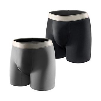 Carer 2-Pack Washable Men's Incontinence Underwear Reusable Moderate Absorbency Boxers