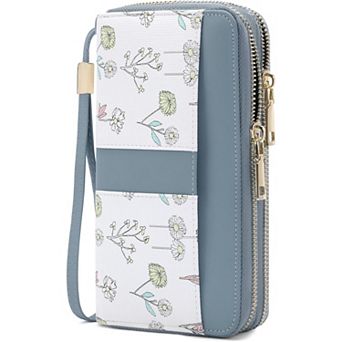 RFID Blocking Wallets for Women, Large Capacity PU Leather Double Zip Wristlet Clutch for Daily Use