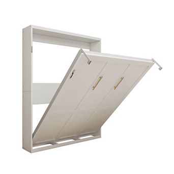 CEWOR Murphy Bed Frame, Queen Size Wall Bed with Desk Panel & Hydraulic System, Easy Assembly