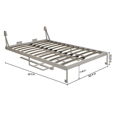 CEWOR Hidden Foldable Queen Murphy Bed with Desk Panel, Easy Assembly，for Living Room, Bedroom