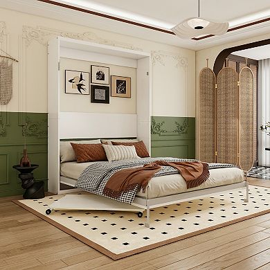 CEWOR Hidden Foldable Queen Murphy Bed , Easy Assembly，for Living Room, Bedroom