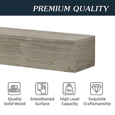 CEWOR 72" Cedar Wood Fireplace Mantel Shelf,Wall-Mounted & Floating Shelf for Home Decor