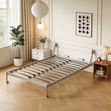 CEWOR Murphy Bed Frame, Queen Size Wall Bed with Hydraulic System, Easy Assembly