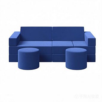 13 pc Convertible Modular Kids Play Couch, Washable Cover Foam Toddler Sofa for Playroom