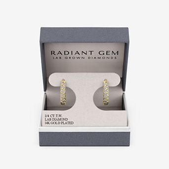 RADIANT GEM 1/4 Carat T.W. Lab-Grown Diamond Twist Hoop Earrings