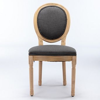 Modern French Design Dining Chairs Set of 2 Mid Century Upholstered, Wood Frame