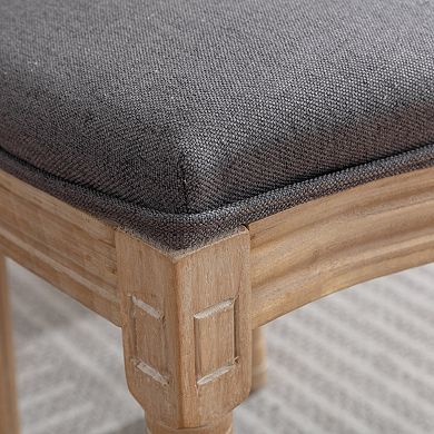 Modern French Design Dining Chairs Set of 2 Mid Century Upholstered, Wood Frame