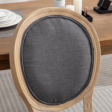 Modern French Design Dining Chairs Set of 2 Mid Century Upholstered, Wood Frame