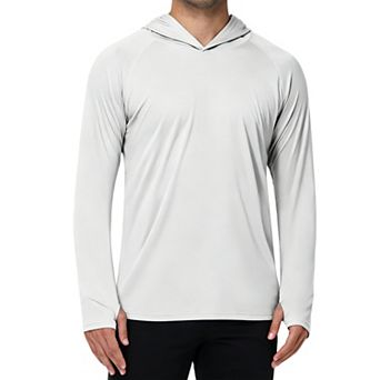 Mens Hooded Long Sleeve Sun Protection Shirt Casual Summer Top for Outdoor Activities