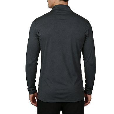 Mens Quarter-Zip Long Sleeve Pullover Casual Athletic Activewear Top