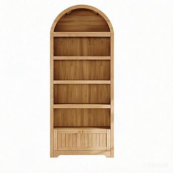 72 in Tall Arched Pantry Cabinet, 5 tier Wood Storage with Drawer for Kitchen Dining & Living Room