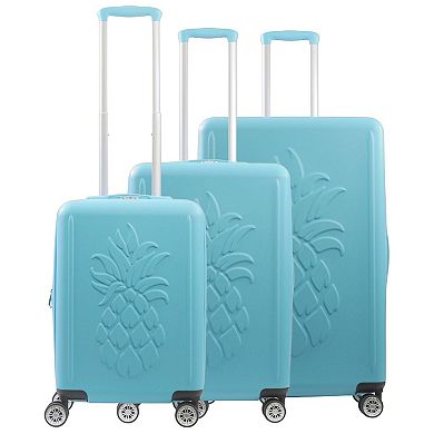 Tommy Bahama 3-Piece Hardside Luggage Set with 3D Pineapple Spinner Suitcases