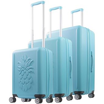 Tommy Bahama 3 pc Hardside Luggage Set with 3D Pineapple Spinner Suitcases
