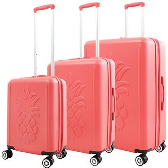 Tommy Bahama 3 pc Hardside Luggage Set with 3D Pineapple Spinner Suitcases