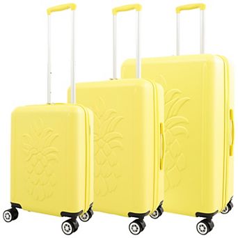 Tommy Bahama 3 pc Hardside Luggage Set with 3D Pineapple Spinner Suitcases