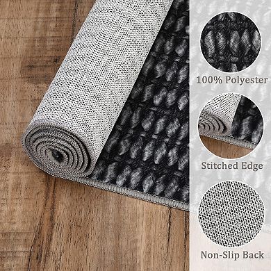 ANIXOL Washable Area Rug, Modern Abstract Lines, Non-Slip