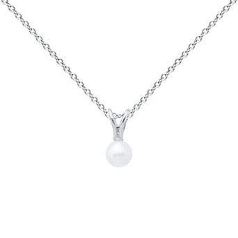 Precious Forever Sterling Silver Freshwater Cultured Pearl Pendant Necklace