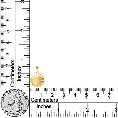 Precious Forever Kids 14k Gold Plated Polished Round Locket Pendant Necklace