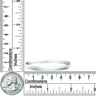 Precious Forever Rhodium Over Sterling Silver Hinged Bangle Bracelet