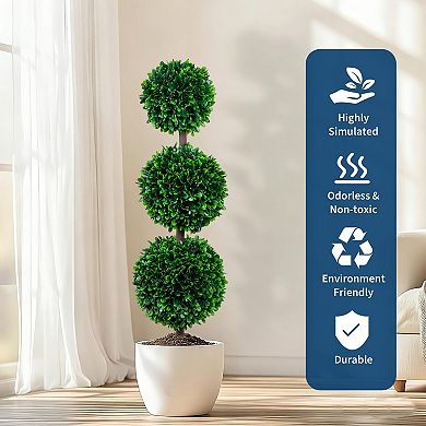 3.4ft Artificial Topiary Tree 3-Tier Ball