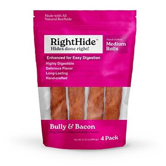 RightHide Bully & Bacon Medium Rolls Dog Chews