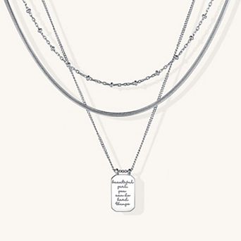 Beautiful Girl, You Can Do Hard Things - Layered Necklace