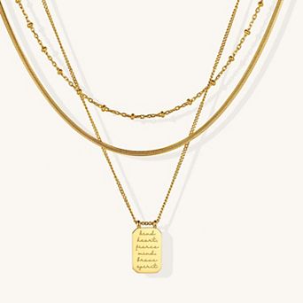 Kind Heart, Fierce Mind, Brave Spirit - Layered Necklace