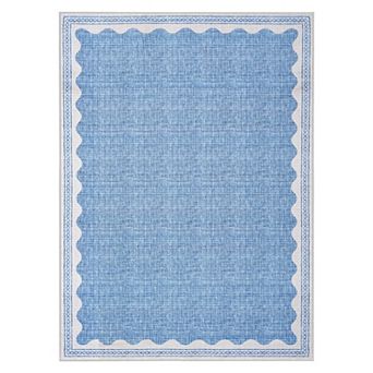 lxt-Area Rugs Living Room Washable Rugs for Bedroom Non Slip Modern Scalloped Carpet