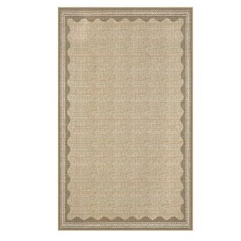 lxt-Area Rugs Living Room Washable Rugs for Bedroom Non Slip Modern Scalloped Carpet