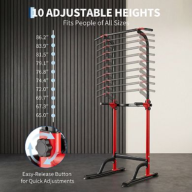 Power Tower Pull Up Bar Station,330 LBS Stable Gym Dip Station for home Strength Training Equipment