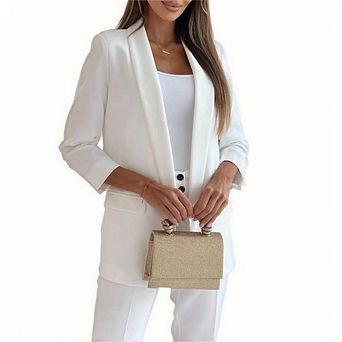 Women's Casual Blazer Open front Slim Fit Long-sleeved Blazer