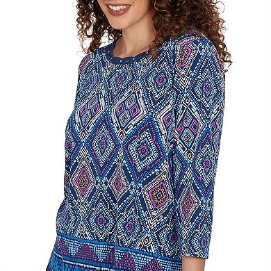 Women's Alfred Dunner Kaleidoscope Print Knit Top