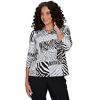 Women's Alfred Dunner Zebra Blocks Knit Top