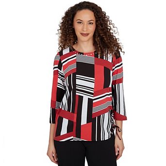 Women's Alfred Dunner Slashed Glass Knit Top